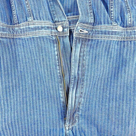Lee Union Alls  Romper Womens Striped Denim Shortalls One Piece‎ Short Sleeve XL - Picture 5 of 13
